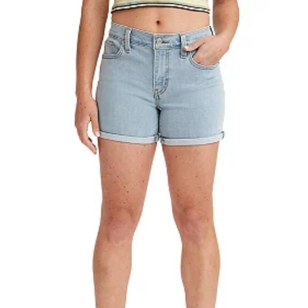 NEW! SIGNATURE LEVI STRAUSS Mid Rise 5" Inseam Denim Jean Shorts 16.